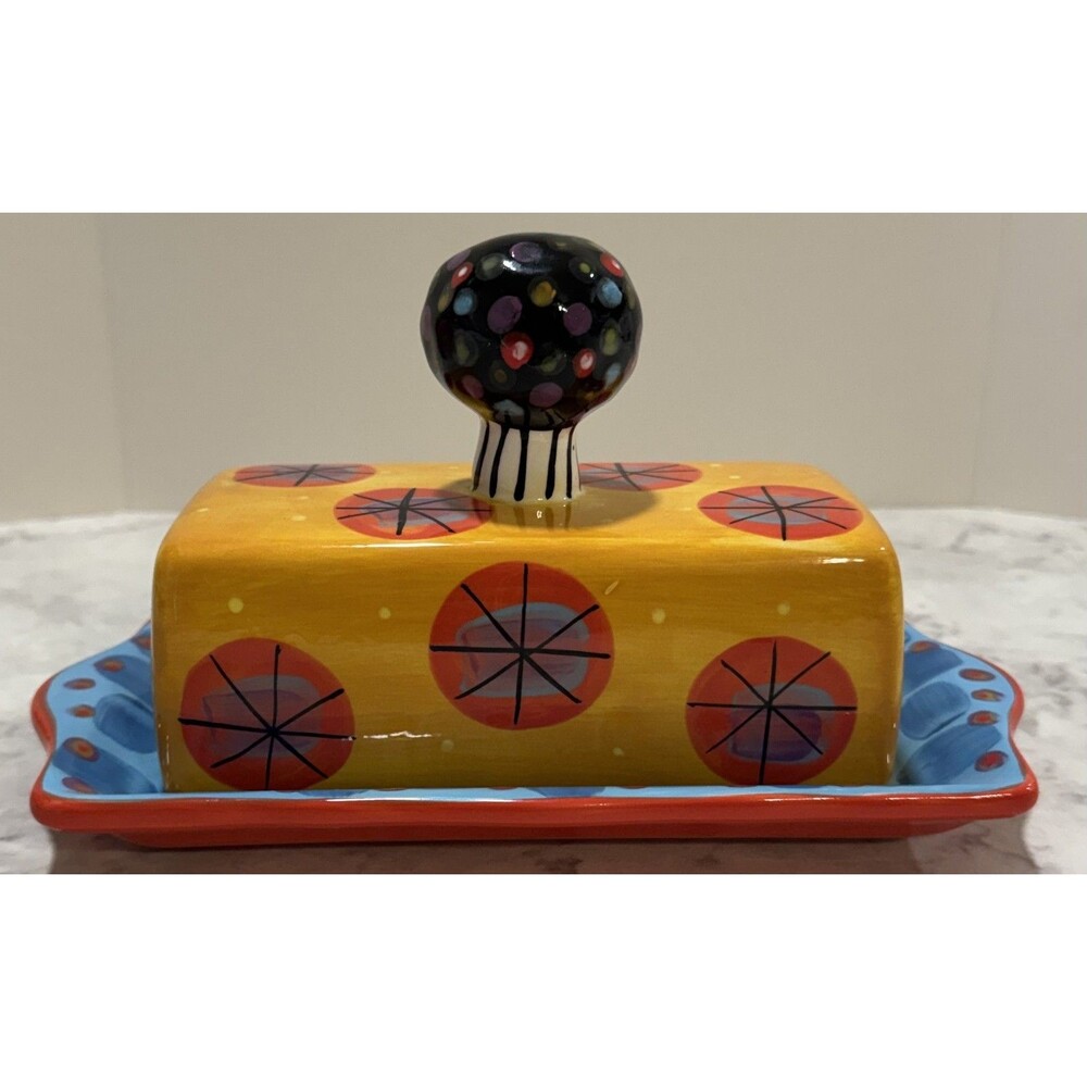 Alexis Ink Designer Butter Dish with Lid